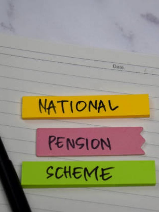 National Pension Scheme text on sticky notes isolated on office desk